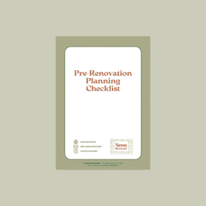 NRS_Pre-renovation planning checklist Cover image for Pre-Renovation Planning Checklist digital product from Neon Revival Studio