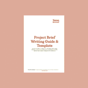 NRS_Project brief writing guide & template Front cover of the Project Brief Writing Guide & Template by Neon Revival Studio, designed to help homeowners clearly outline renovation goals and communicate with trades